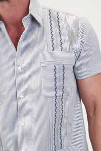 Charleston Hemingway Guayabera - Navy